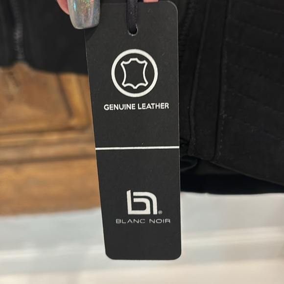 Blanc Noir 100% Leather Cherie Suede Motorcycle Jacket - Picture 9 of 13